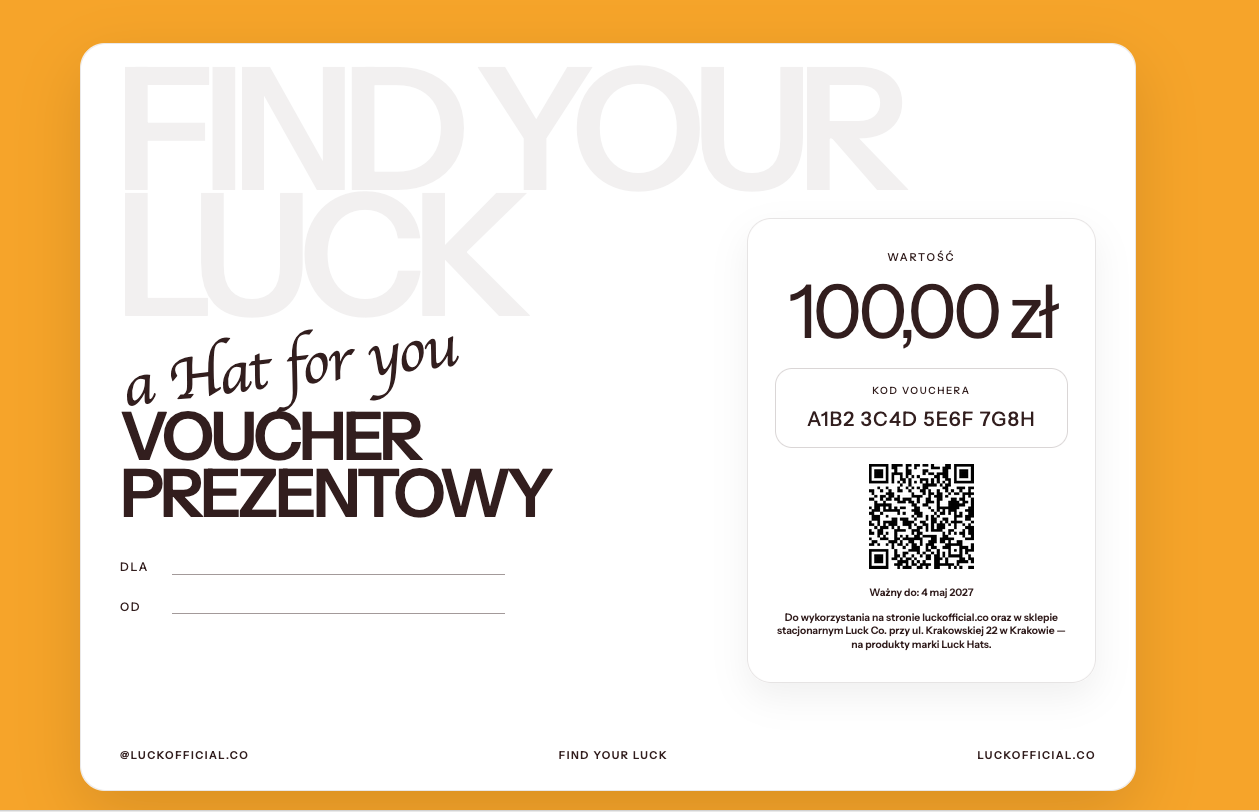 Voucher prezentowy - A HAT FOR YOU